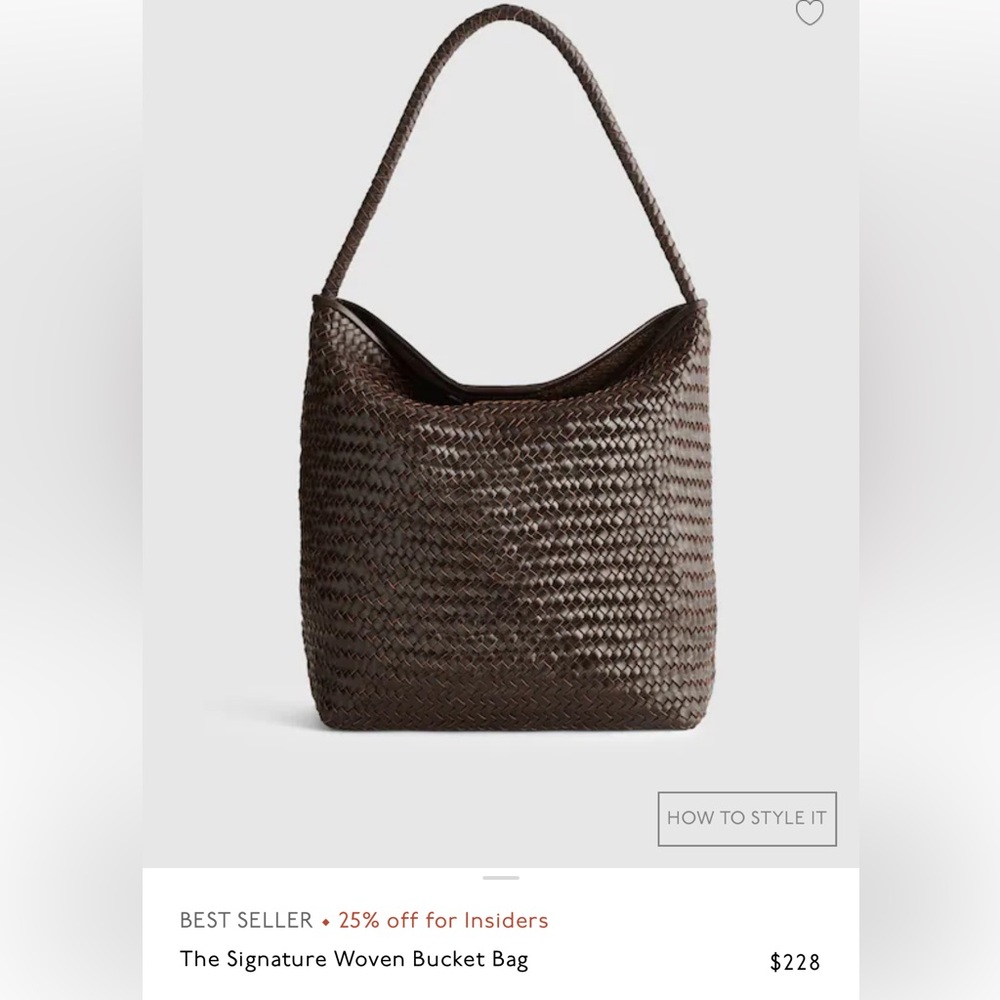 Madewell Woven Bucket Bag in Dark Brown
